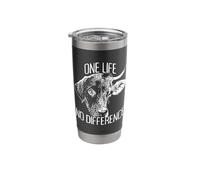 One Life No Difference Vegetarian Veggie Animal Lover Vegan Stainless Steel Insulated Tumbler