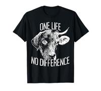 One Life No Difference Vegetarian Veggie Animal Lover Vegan T-Shirt