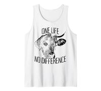 One Life No Difference Vegetarian Veggie Animal Lover Vegan Tank Top
