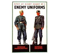 One Life Posters Enemy Uniforms WW2 Propaganda War A4 poster