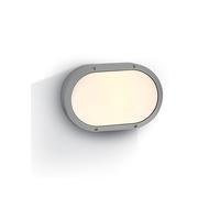 One Light Guard Outdoor Oval Flush Light - Grey