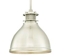 One Light Indoor Pendant VINTAGE INDUSTRIAL Brushed Nickel Finish & Mesh Detail [EEK: A++]