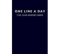 One Line A Day Five Year Memory Book: Daily Reflections Blank Journal, 5 Year Keepsake Record Diary - Dark Navy Blue Minimalist Cover