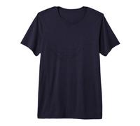 One Line Art Blue Whale Drawn with Pen Premium T-Shirt