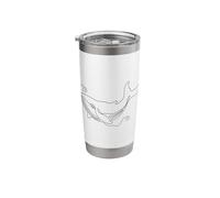 One Line Art Blue Whale Drawn with Pen Stainless Steel Insulated Tumbler
