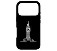 One Line Art Drawing Big Ben Case for iPhone 17 Pro