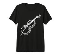 One Line Art Drawing Cello String Instrument Premium T-Shirt