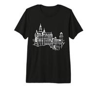 One Line Art Drawing Fairy Tale Castle Premium T-Shirt