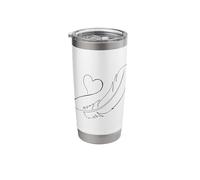 One Line Art Feather with Heart Stainless Steel Insulated Tumbler