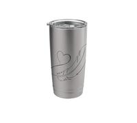 One Line Art Feather with Heart Stainless Steel Insulated Tumbler