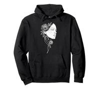One Line Art Woman's Face & Rose Modern Aesthetic Pullover Hoodie