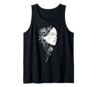 One Line Art Woman's Face & Rose Modern Aesthetic Tank Top