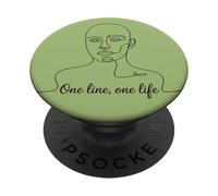 One Line One Life Minimalist Abstract Face Art PopSockets Adhesive PopGrip