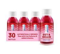 One Living Kombucha Drink Health Shots - Blueberry, Elderberry & Acai - 30 x 60ml Bottles - High Fibre, Live Cultures, Low Sugar, Vegan