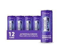 One Living Kombucha Drink - Passion Fruit & Goji - 12 x 250ml Cans - Sugar Free, Great Tasting Authentically Brewed Kombucha with Live Cultures