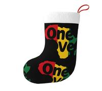 One Love Afric Large Christmas Stocking 17.7", Xmas Gift Sock for Family, Hanging Stocking, Party Decor