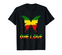 One Love Butterfly Rasta Reggae Music Rastafarian Jamaican T-Shirt