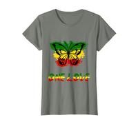 One Love Butterfly Rasta Reggae Music Rastafarian Jamaican T-Shirt