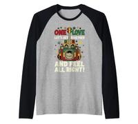 One Love Let's Get Together Reggae Sound System Raglan Baseball Tee