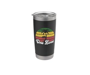 One Love Palm Tree Beach Rasta Reggae Peace Rastafari Roots Stainless Steel Insulated Tumbler