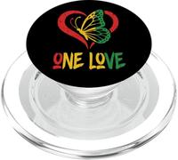 One Love Rasta Butterfly Heart Reggae Roots Jamaican Vintage PopSockets PopGrip for MagSafe