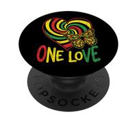 One Love Rasta Heart Butterfly Reggae Roots Jamaica Style PopSockets Adhesive PopGrip