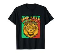 One Love Rasta Lion Jamaican Pride Reggae African T-Shirt