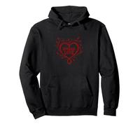 One Love Spread Love Heart Floral Inspirational Quote Pullover Hoodie, Adult Unisex, Black, L