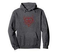 One Love Spread Love Heart Floral Inspirational Quote Pullover Hoodie, Adult Unisex, Dark Heather Grey, XXL