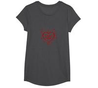 One Love Spread Love Heart Floral Inspirational Quote T-Shirt, Girls, Dark Heather Grey, Small