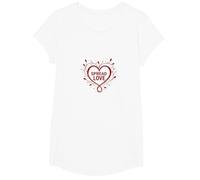 One Love Spread Love Heart Floral Inspirational Quote T-Shirt, Girls, White, Small