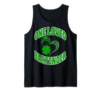 One Loved Bartender Lucky Shamrock Irish St. Patrick’s Day Tank Top