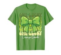One Lucky Camp Cook St Patricks Day Coquette Bow Retro T-Shirt