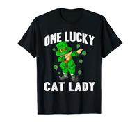 One Lucky Cat Lady St Patricks Day Dabbing Leprechaun T-Shirt