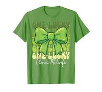 One Lucky Clinic Midwife St Patricks Day Coquette Bow Retro T-Shirt