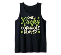 One Lucky Cornhole Player St Patricks Day Bean Bag Toss Tank Top