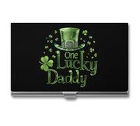 One Lucky Daddy Business Card Holder Metal Wallet Credit Card ID Case for Men Women
