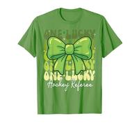 One Lucky Hockey Referee St Patricks Day Coquette Bow Retro T-Shirt