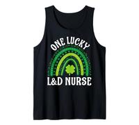 One Lucky L&D Nurse St. Patrick’s Day Irish Shamrock Rainbow Tank Top