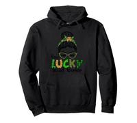 One Lucky Social Worker Shamrock Leopard St Patricks Day Pullover Hoodie