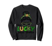 One Lucky Social Worker Shamrock Leopard St Patricks Day Sweatshirt
