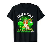 One Lucky St. Patrick's Day King Charles Spaniel Dad Owner T-Shirt