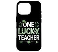 One Lucky Teacher Four Leaf Clover Irish Case for iPhone 16 Pro