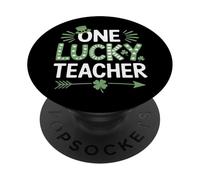 One Lucky Teacher Four Leaf Clover Irish PopSockets Adhesive PopGrip