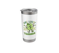 One Lucky Teacher Shamrock Clover Fun Celebration Stainless Steel Insulated Tumbler