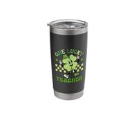 One Lucky Teacher Shamrock Clover Fun Celebration Stainless Steel Insulated Tumbler
