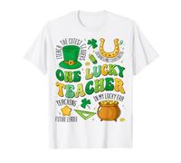 One Lucky Teacher St Patrick’s Day Shamrock Irish Educator T-Shirt