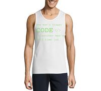 One Man's Code is Another Man's Full Time Job Funny Men's Cotton Tank Top T-Shirt White Large