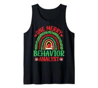 One Merry Behavior Analyst Christmas ABA Therapist Rainbow Tank Top