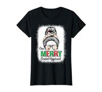 One Merry Dental Hygienist - Messy Bun Christmas T-Shirt